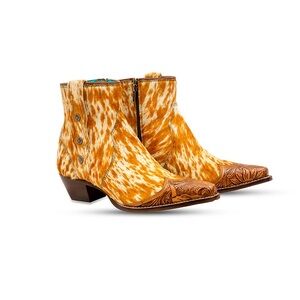 Myra Bag Orange and Brown Ankle Boots